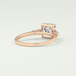 2.0 CT Asscher Cut Three Stone Moissanite Engagement Ring
