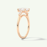 2.0 CT Asscher Cut Three Stone Lab-Grown Diamond Engagement Ring