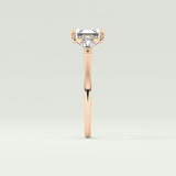 2.0 CT Asscher Cut Three Stone Moissanite Engagement Ring