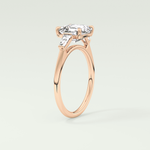 2.0 CT Asscher Cut Three Stone Moissanite Engagement Ring