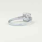 2.0 CT Asscher Cut Three Stone Moissanite Engagement Ring