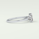 2.0 CT Asscher Cut Three Stone Moissanite Engagement Ring