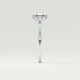 2.0 CT Asscher Cut Three Stone Moissanite Engagement Ring