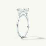2.0 CT Asscher Cut Three Stone Moissanite Engagement Ring