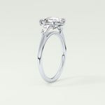 2.0 CT Asscher Cut Three Stone Moissanite Engagement Ring