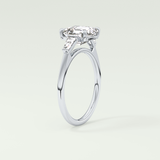 2.0 CT Asscher Cut Three Stone Moissanite Engagement Ring