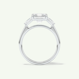 2.0 CT Asscher Cut Three Stone Moissanite Engagement Ring