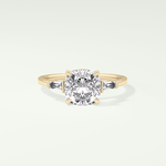 2.0 CT Cushion Cut Three Stone Moissanite Engagement Ring