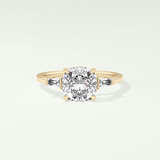 2.0 CT Cushion Cut Three Stone Moissanite Engagement Ring