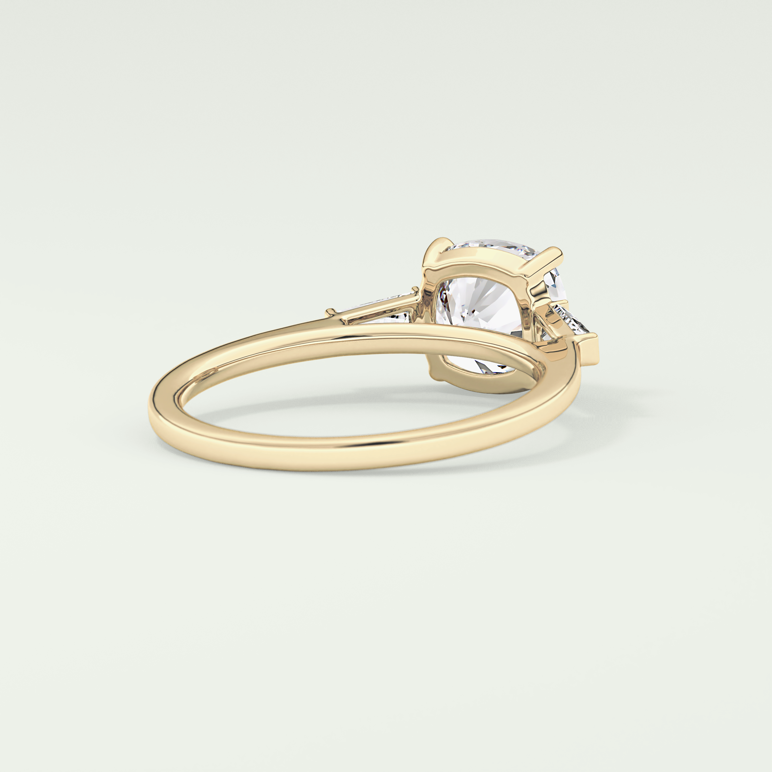 2.0 CT Cushion Cut Three Stone Lab Grown Diamond Engagement Ring