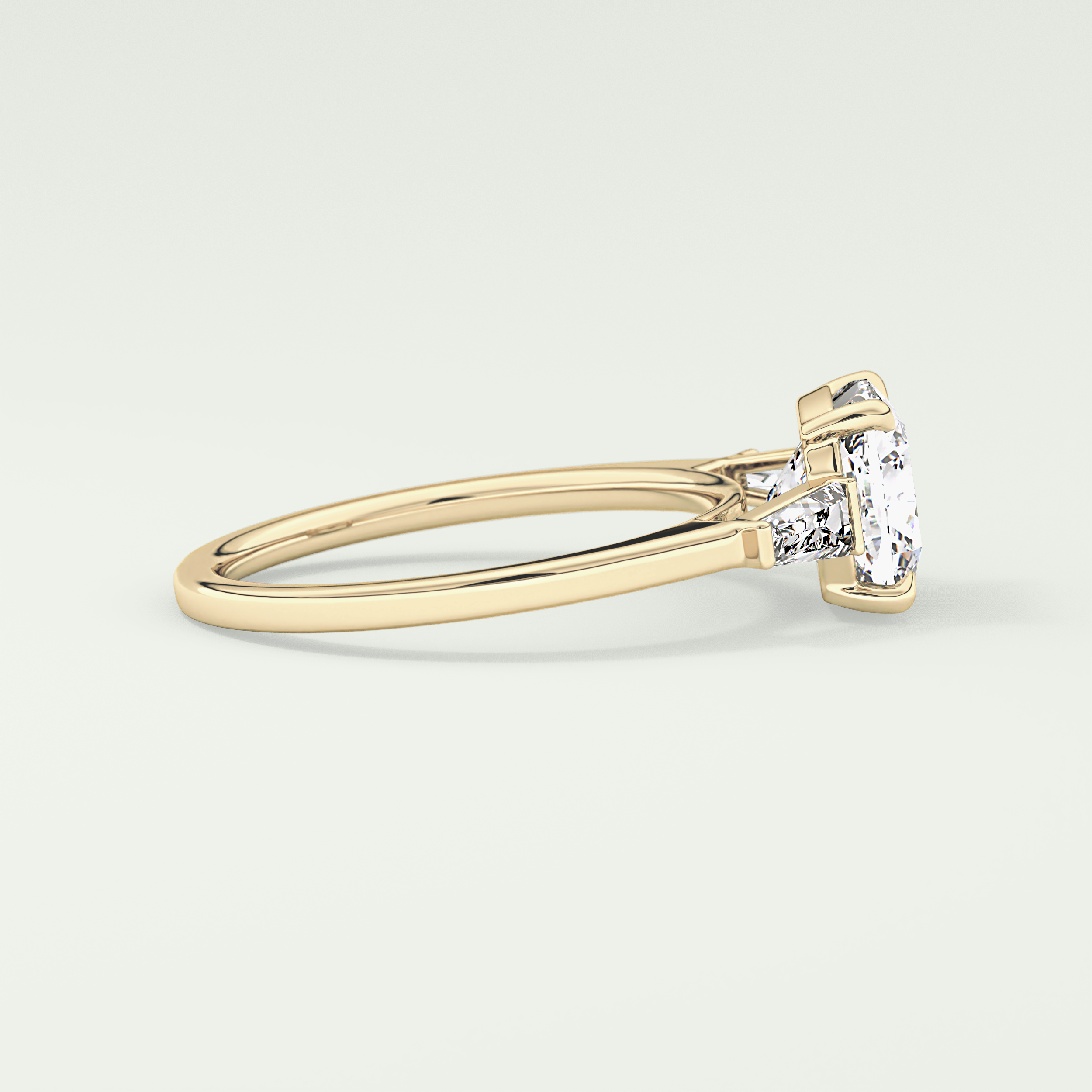 2.0 CT Cushion Cut Three Stone Moissanite Engagement Ring