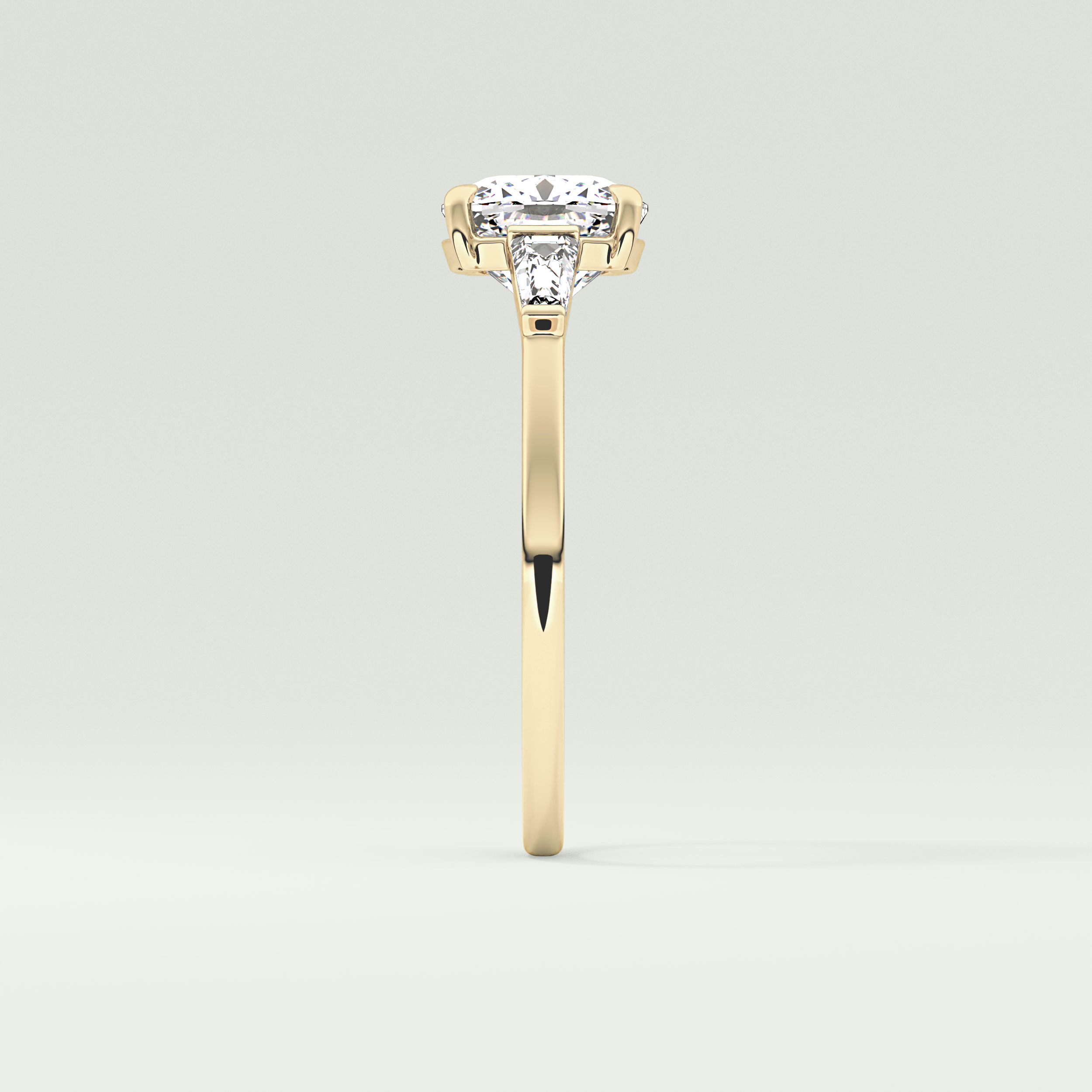 2.0 CT Cushion Cut Three Stone Moissanite Engagement Ring