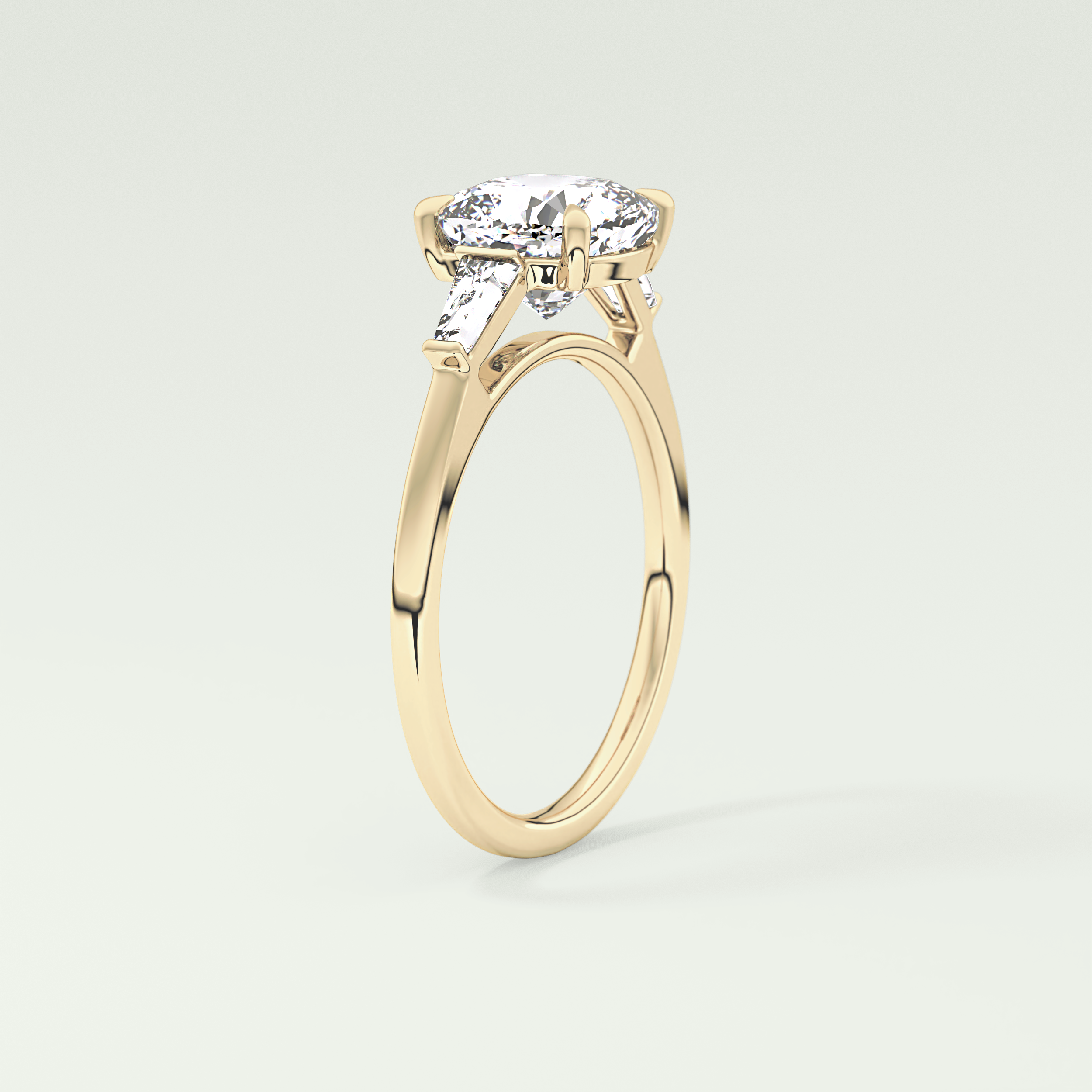 2.0 CT Cushion Cut Three Stone Moissanite Engagement Ring