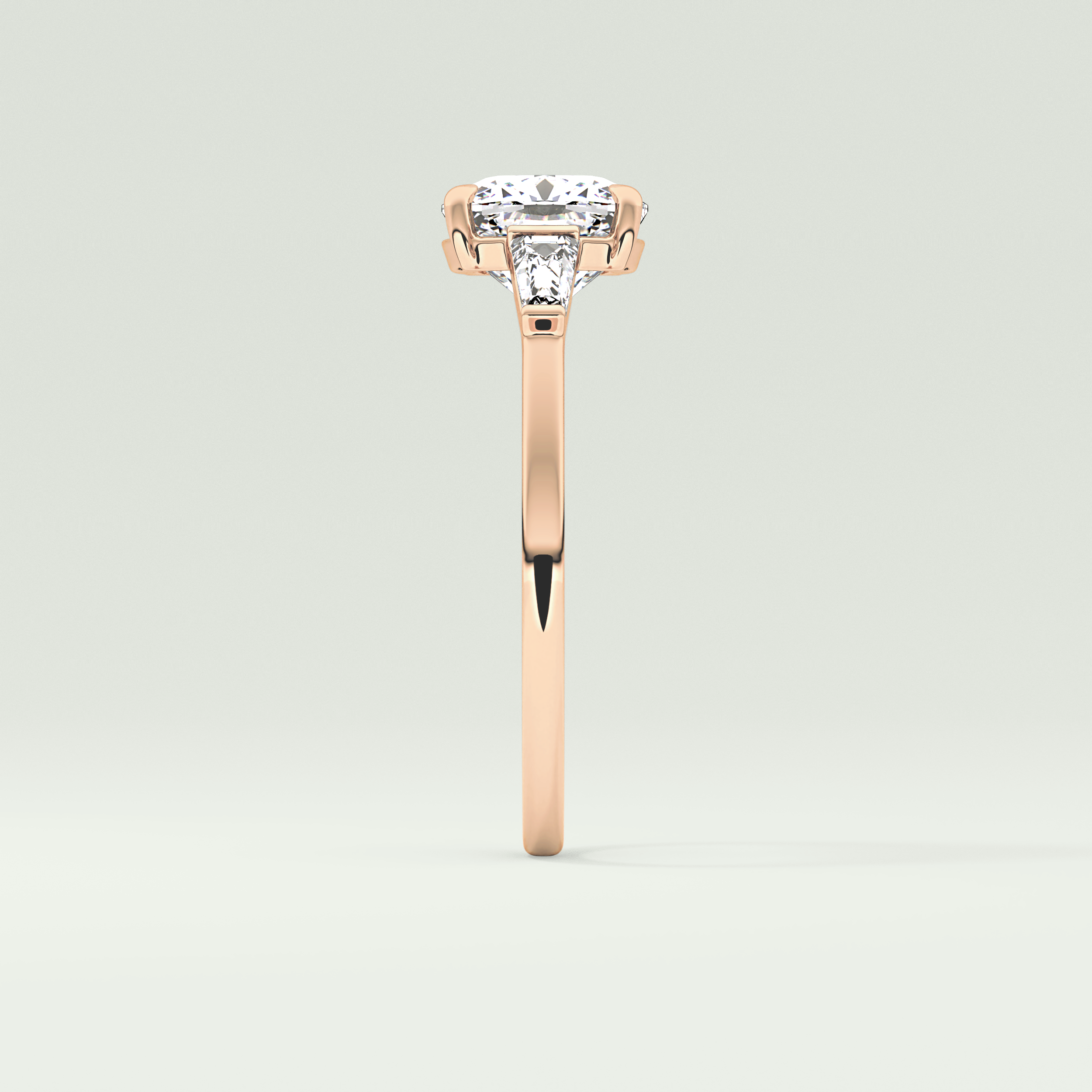 2.0 CT Cushion Cut Three Stone Moissanite Engagement Ring