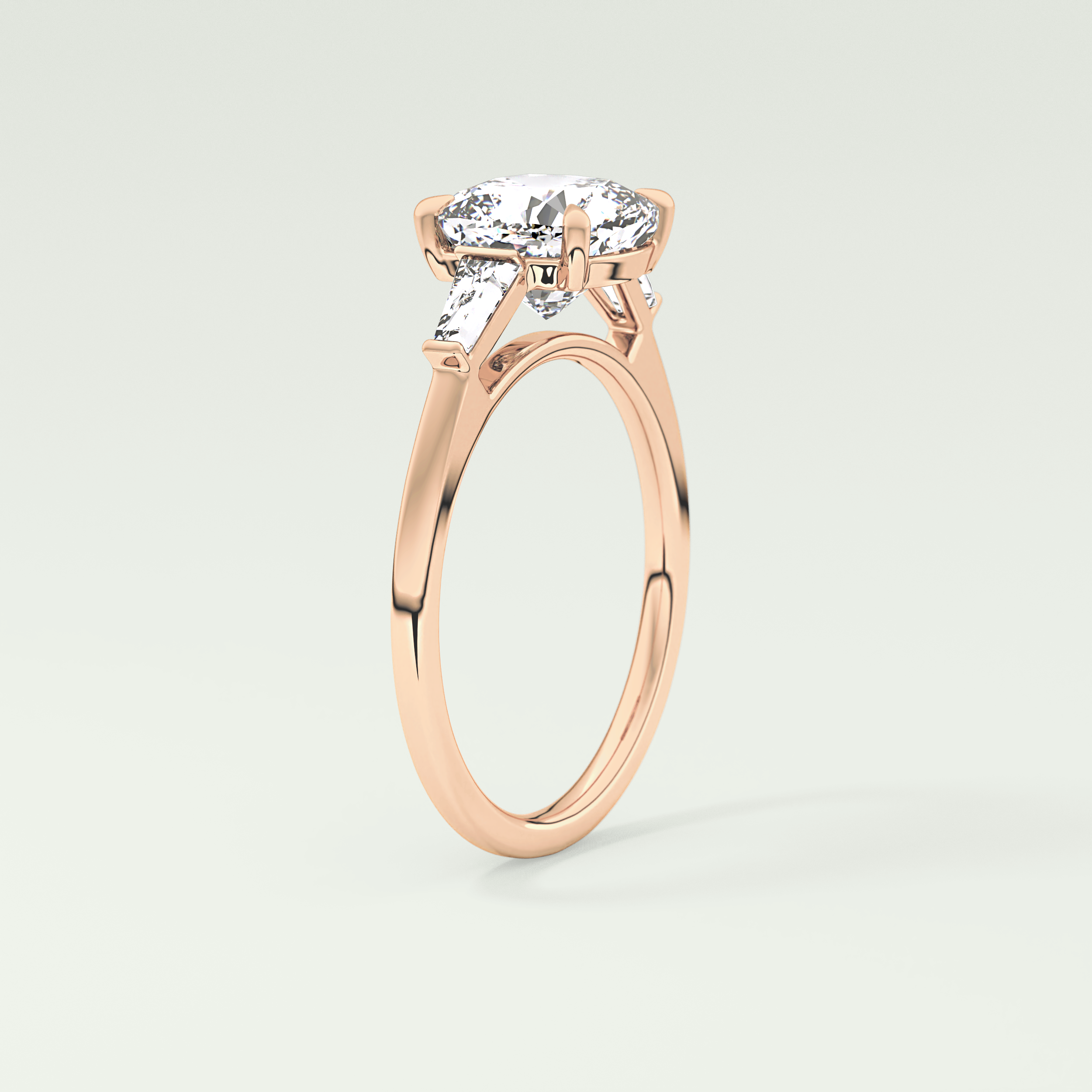 2.0 CT Cushion Cut Three Stone Moissanite Engagement Ring