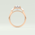 2.0 CT Cushion Cut Three Stone Moissanite Engagement Ring