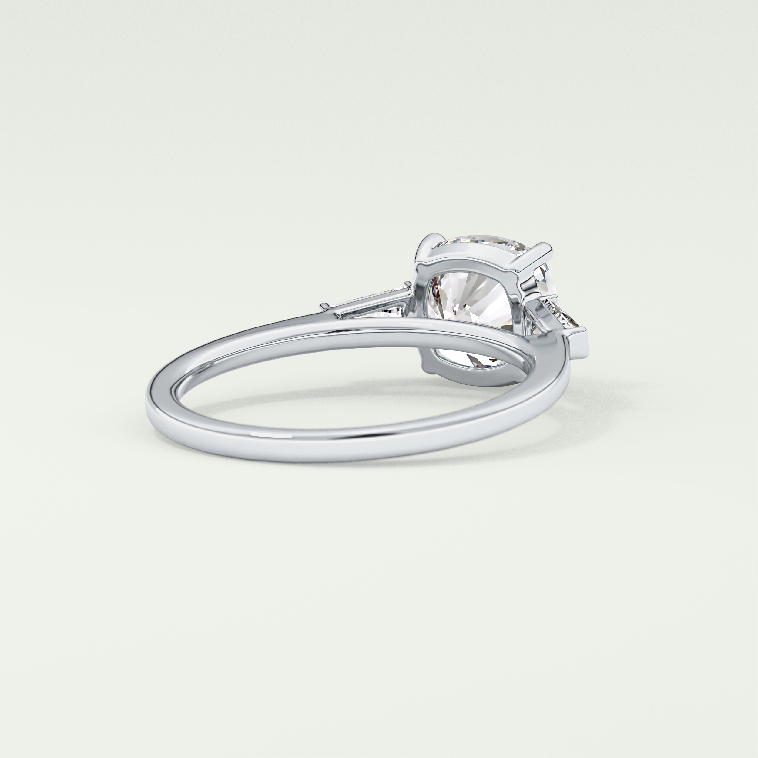 2.0 CT Cushion Cut Three Stone Moissanite Engagement Ring