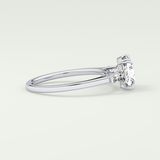 2.0 CT Cushion Cut Three Stone Moissanite Engagement Ring