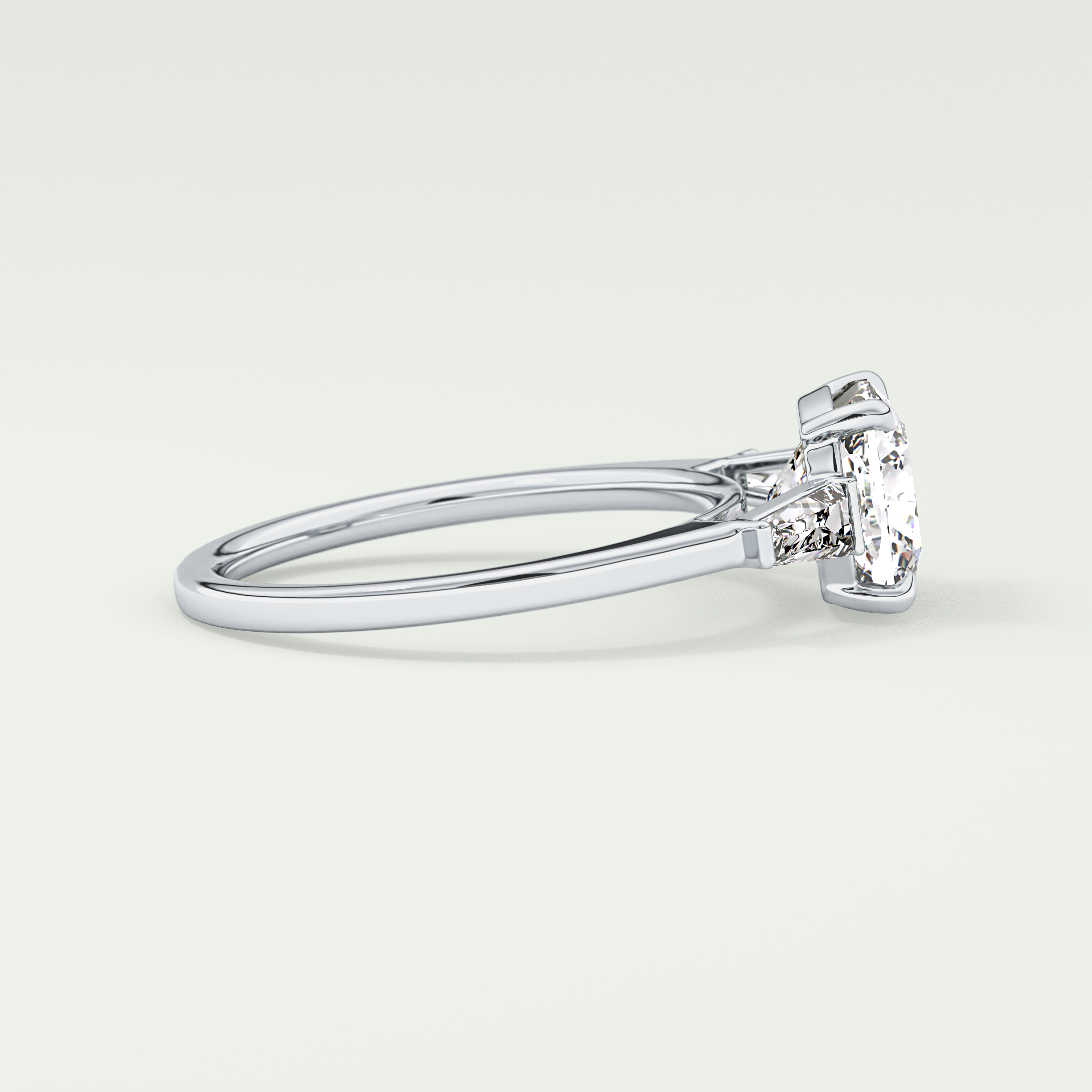 2.0 CT Cushion Cut Three Stone Moissanite Engagement Ring