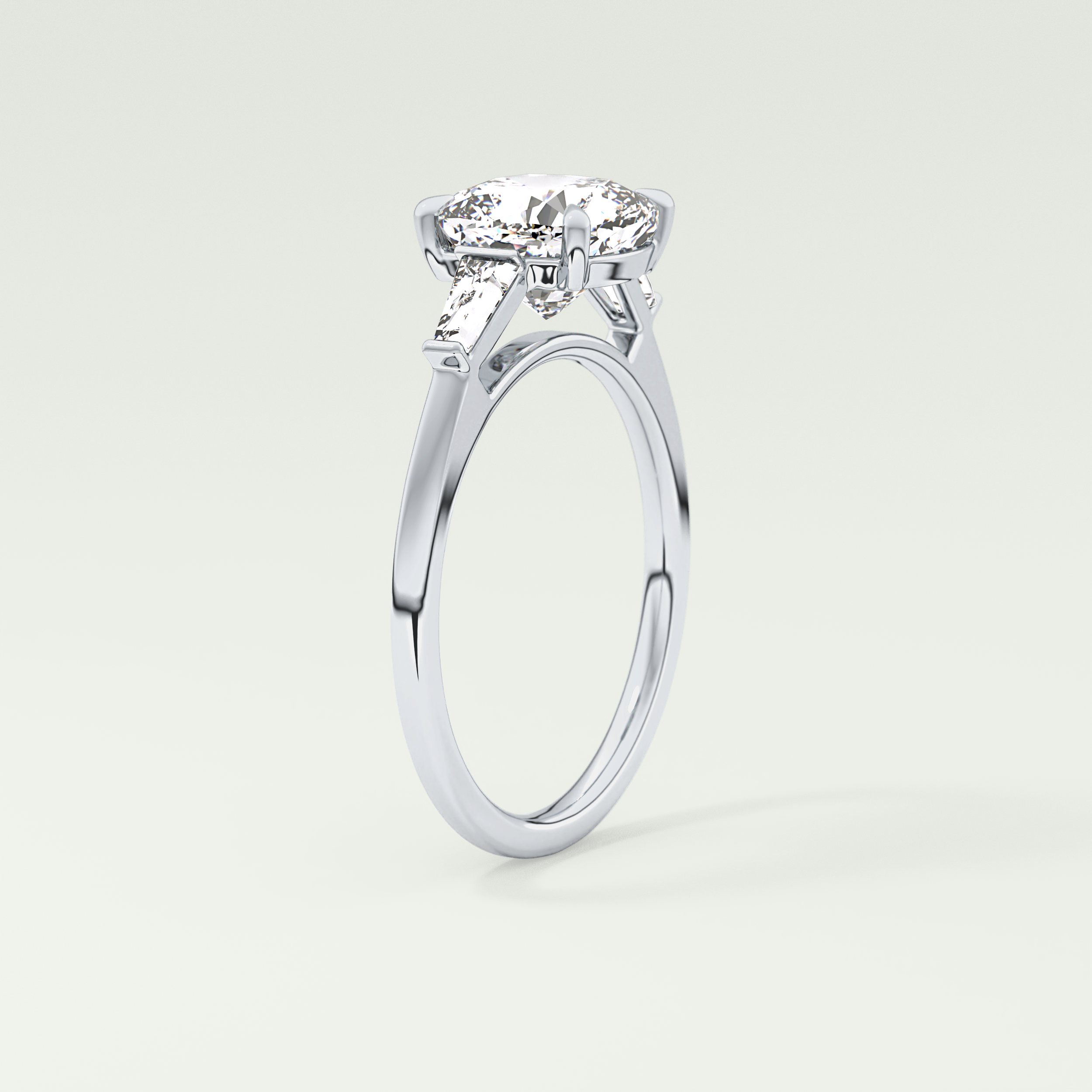 2.0 CT Cushion Cut Three Stone Moissanite Engagement Ring