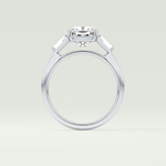 2.0 CT Cushion Cut Three Stone Moissanite Engagement Ring