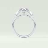 2.0 CT Cushion Cut Three Stone Moissanite Engagement Ring