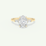 2.0 CT Oval Cut Three Stone Moissanite Engagement Ring