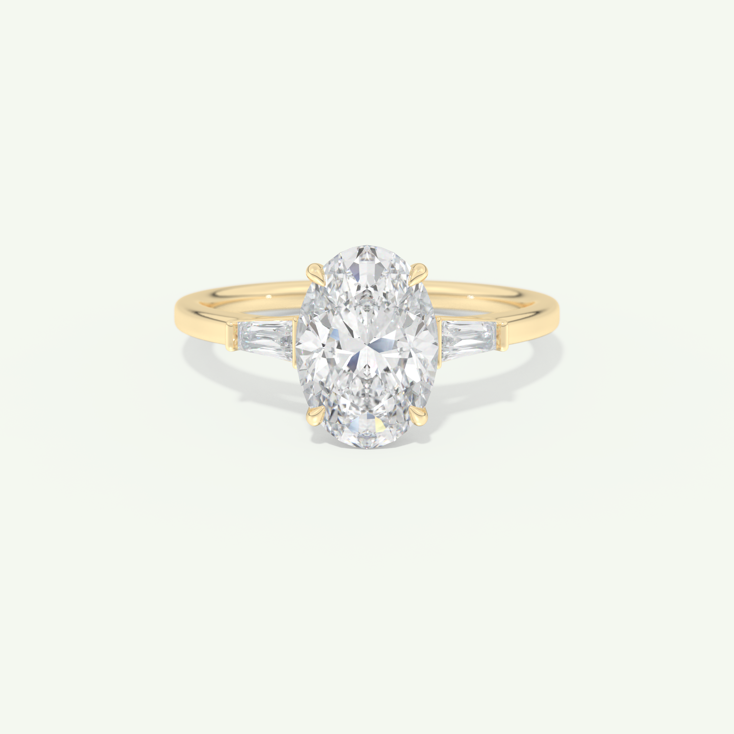 2.0 CT Oval Cut Three Stone Lab-Grown Diamond Engagement Ring