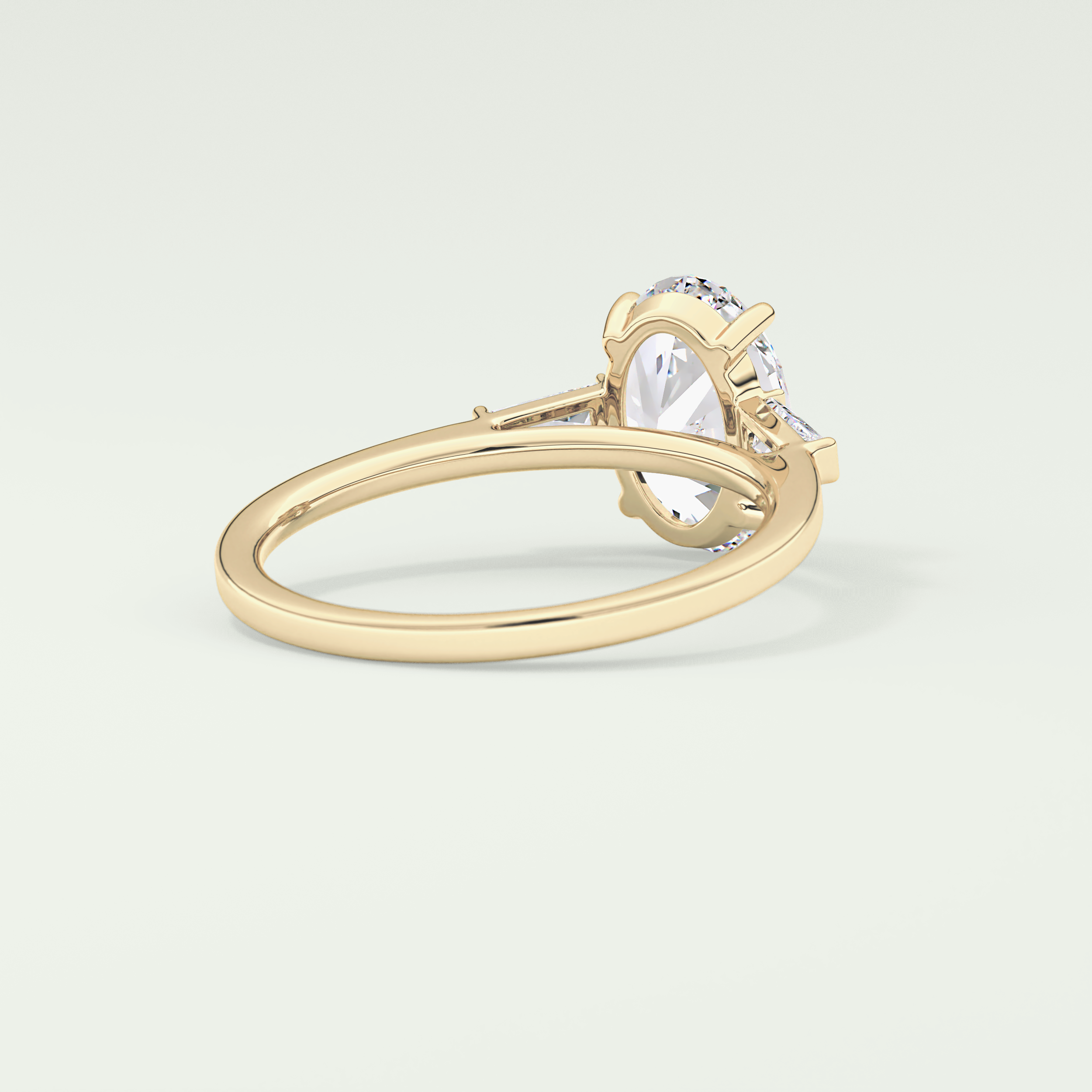 2.0 CT Oval Cut Three Stone Lab Grown Diamond Engagement Ring