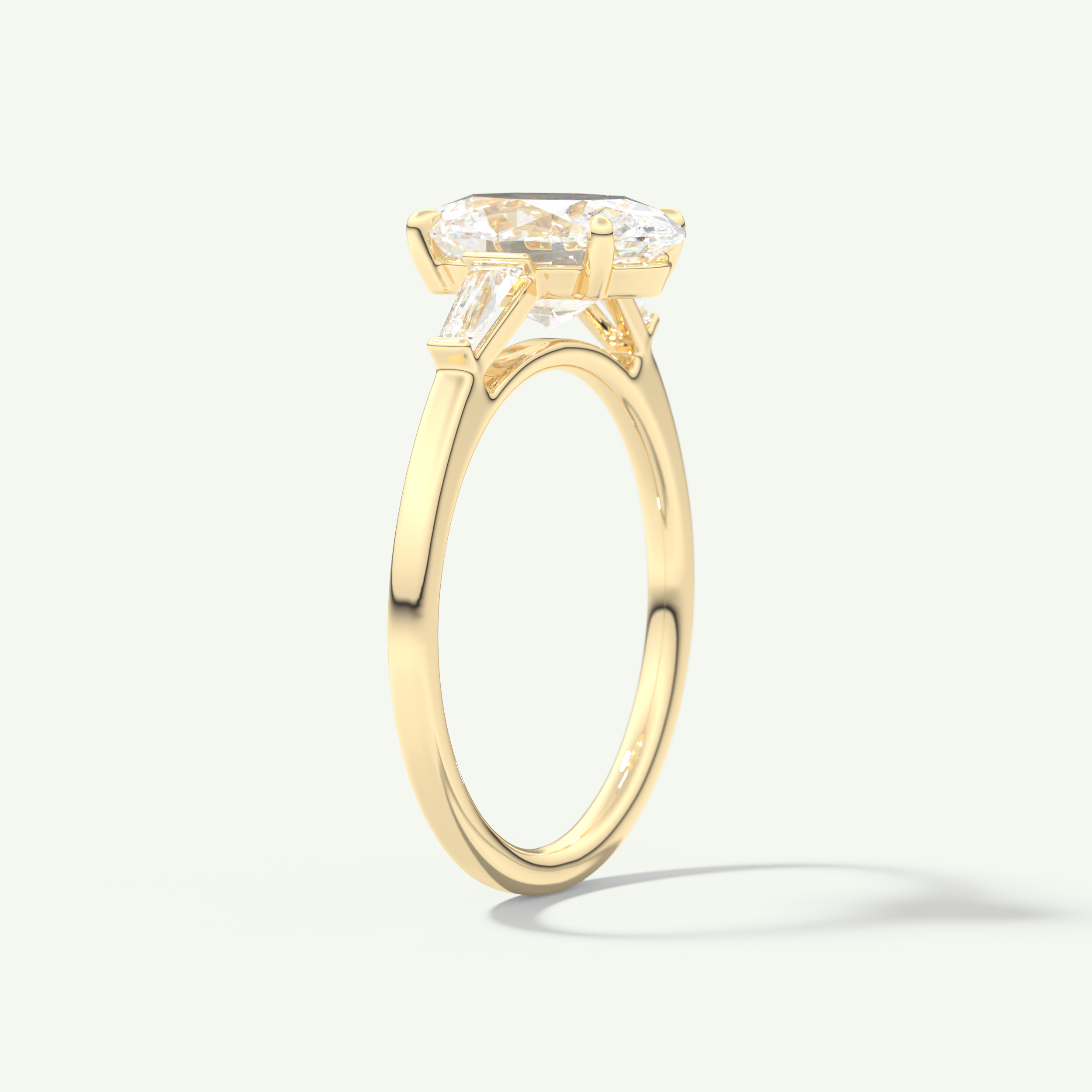 2.0 CT Oval Cut Three Stone Lab-Grown Diamond Engagement Ring