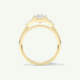 2.0 CT Oval Cut Three Stone Moissanite Engagement Ring