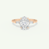 2.0 CT Oval Cut Three Stone Moissanite Engagement Ring