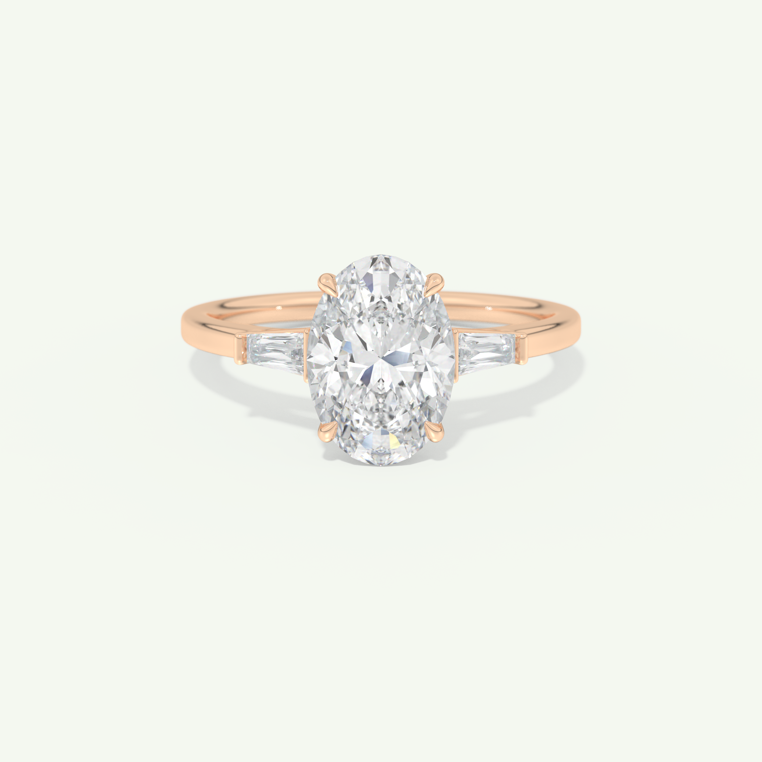2.0 CT Oval Cut Three Stone Lab-Grown Diamond Engagement Ring