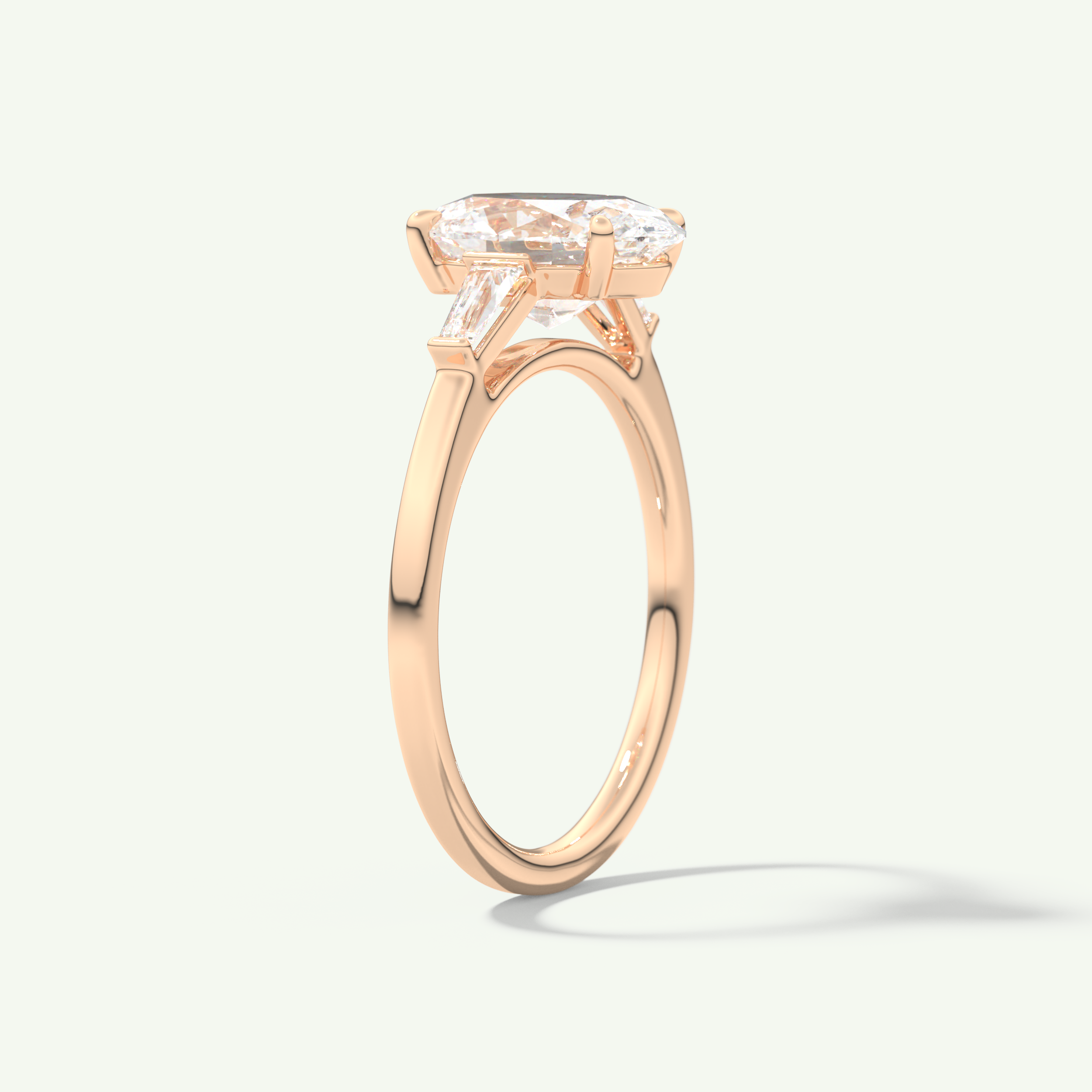 2.0 CT Oval Cut Three Stone Lab-Grown Diamond Engagement Ring