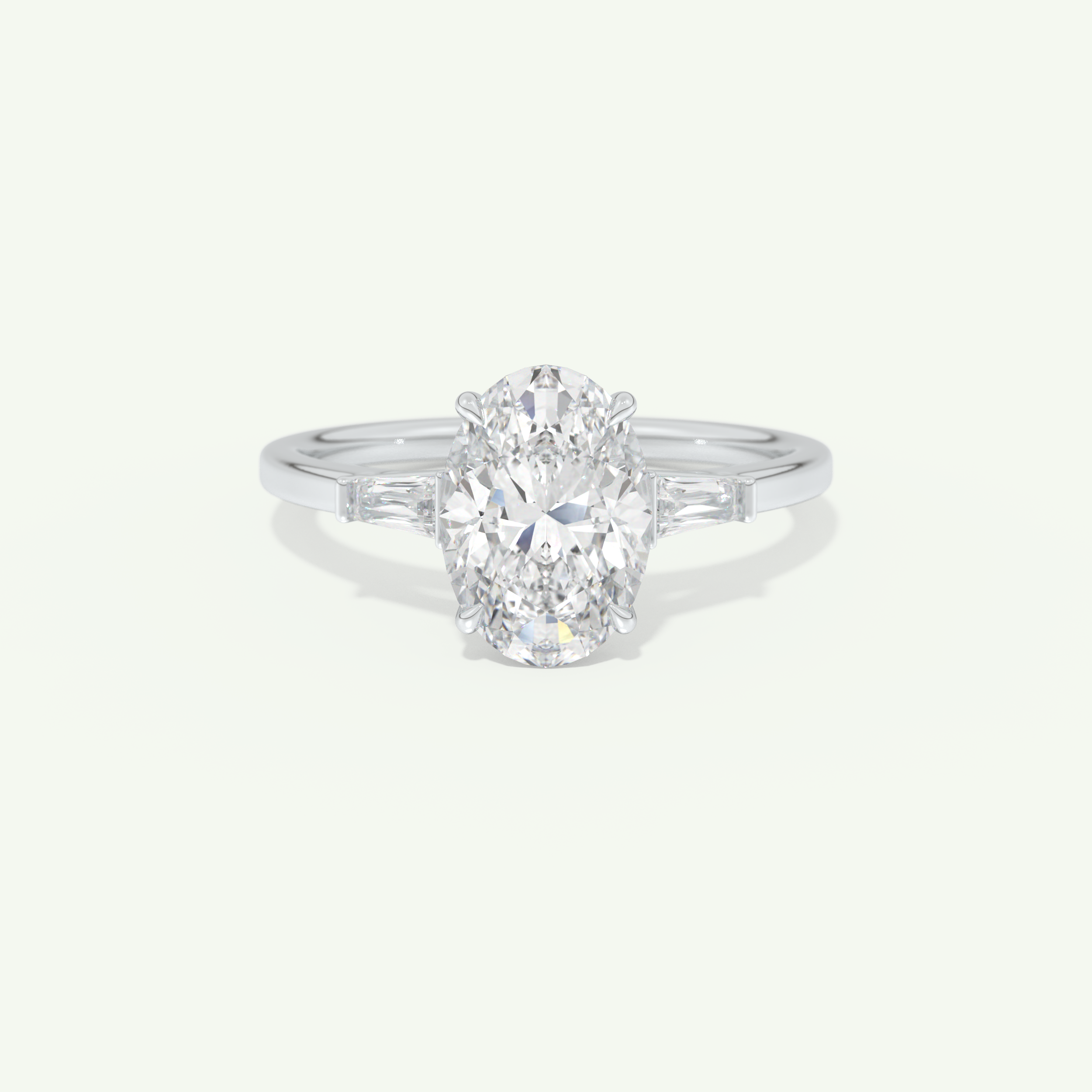 2.0 CT Oval Cut Three Stone Lab-Grown Diamond Engagement Ring