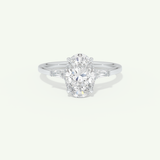 2.0 CT Oval Cut Three Stone Moissanite Engagement Ring