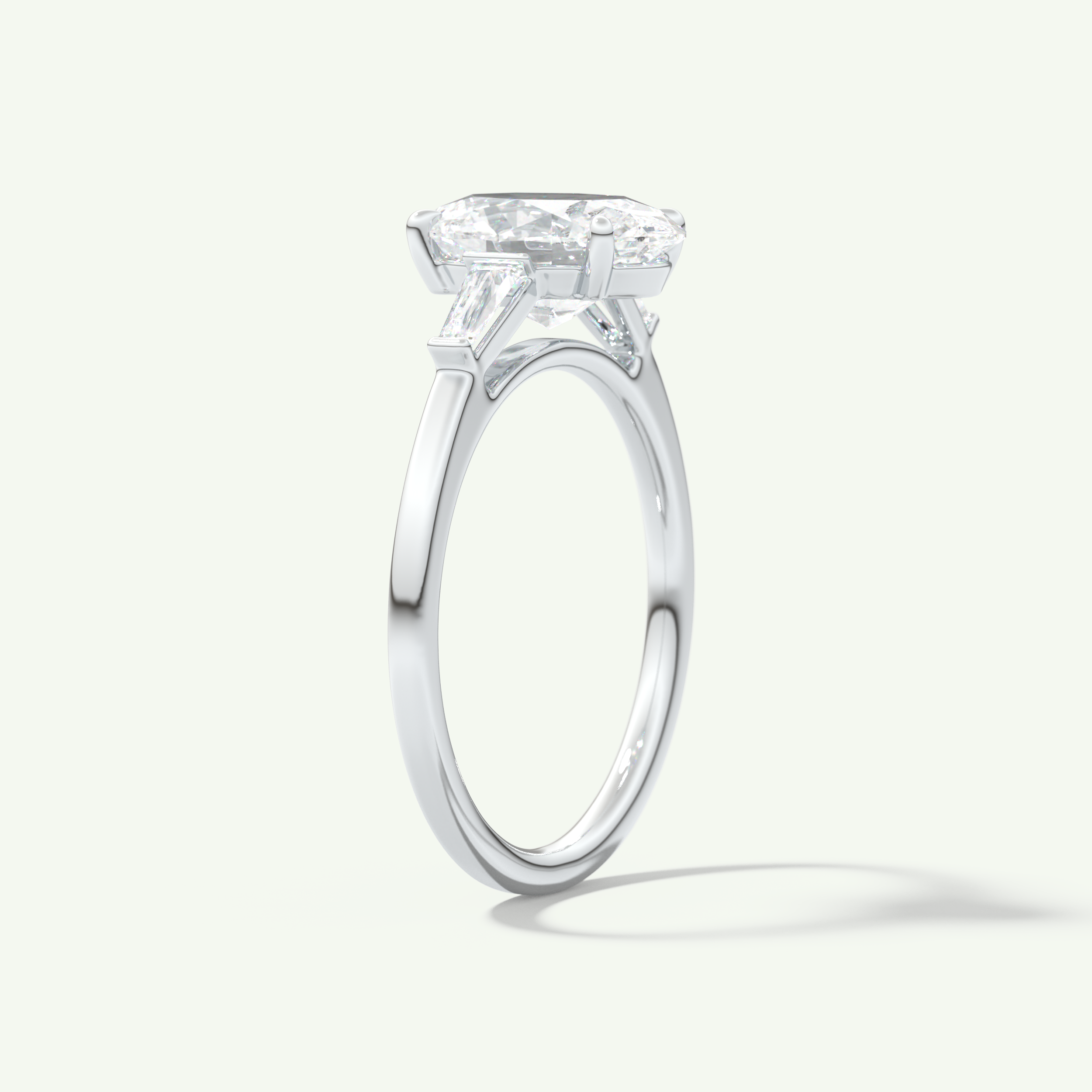 2.0 CT Oval Cut Three Stone Lab-Grown Diamond Engagement Ring