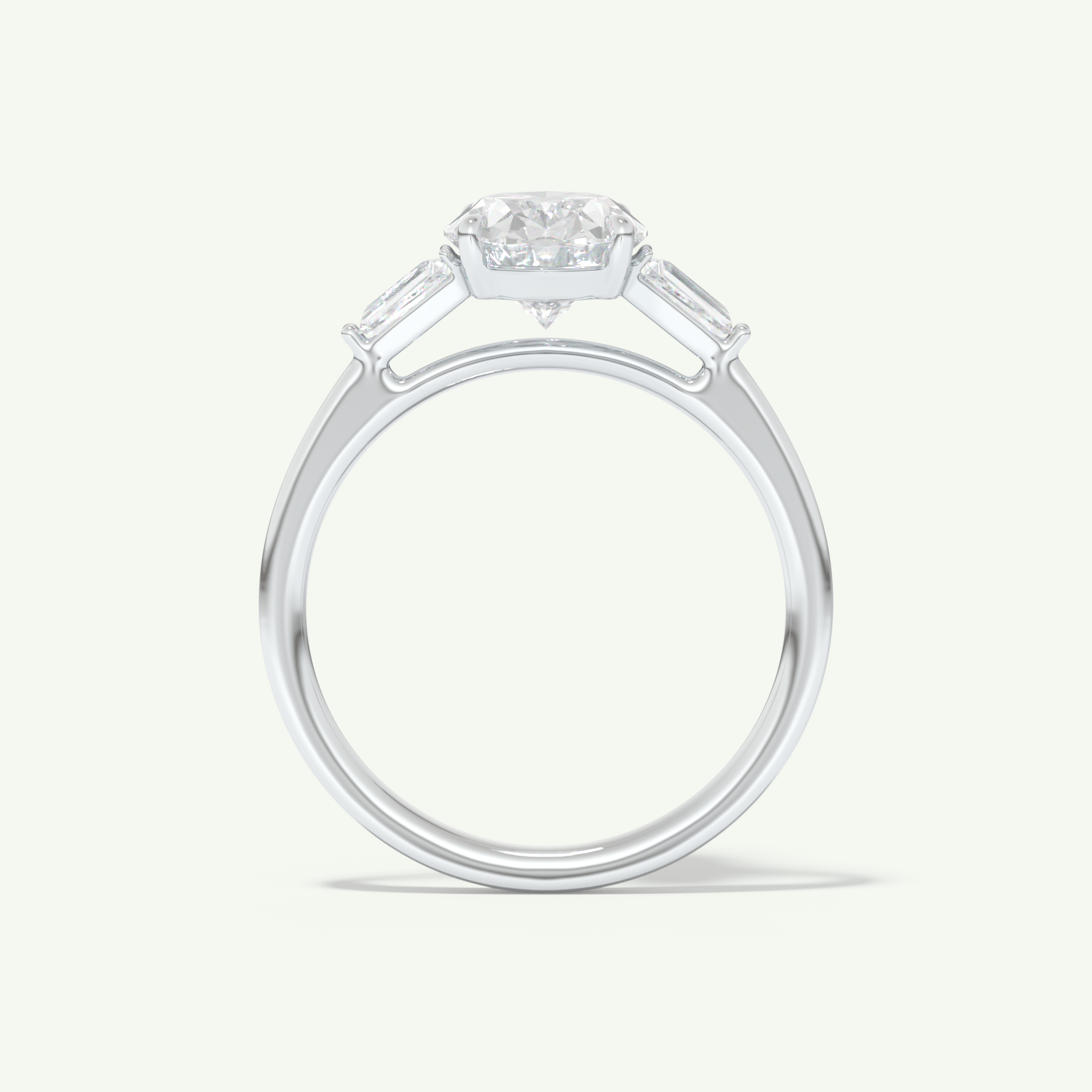 2.0 CT Oval Cut Three Stone Lab-Grown Diamond Engagement Ring