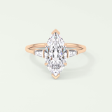 2.0 CT Marquise Cut Three Stone Lab-Grown Diamond Engagement Ring 7