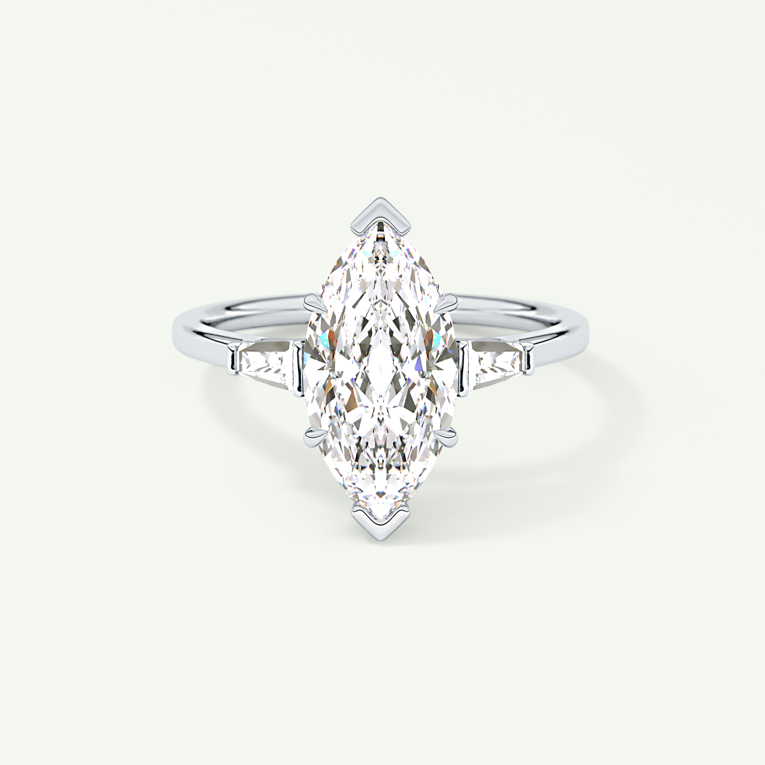 2.0 CT Marquise Cut Three Stone Lab-Grown Diamond Engagement Ring 13