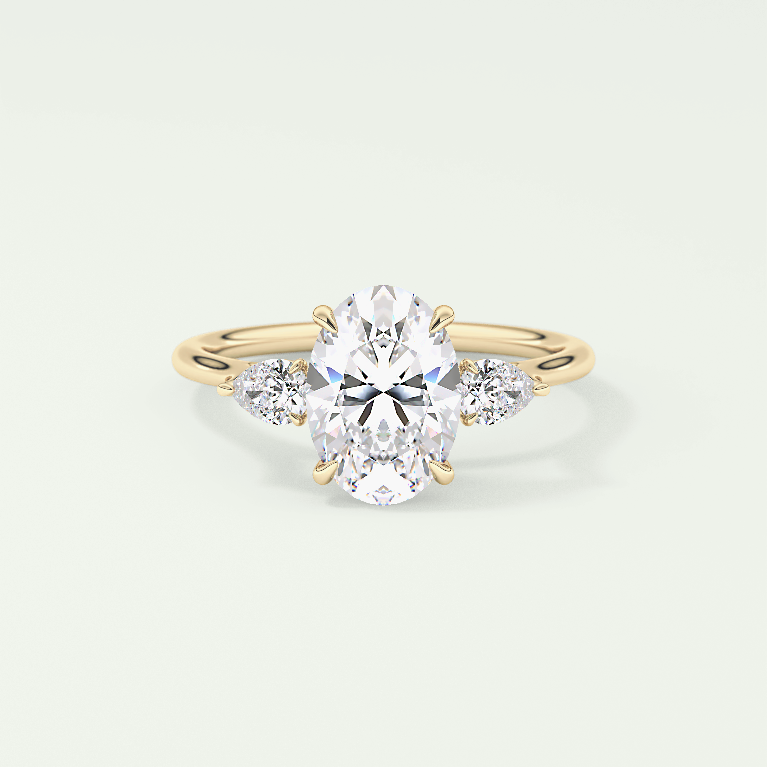 2.0 CT Oval Cut Three Stone Lab-Grown Diamond Engagement Ring 1