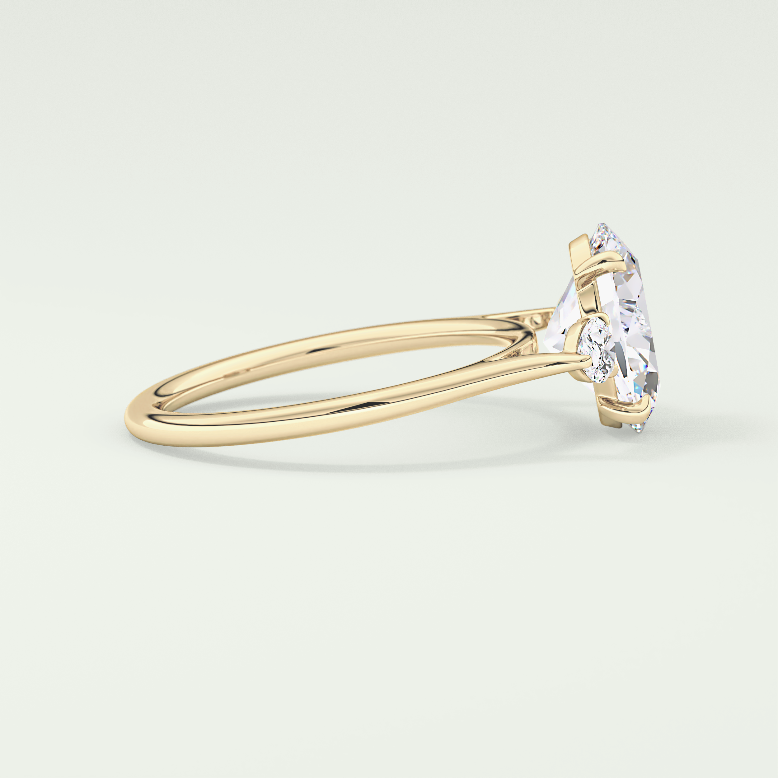 2.0 CT Oval Cut Three Stone Lab-Grown Diamond Engagement Ring 3