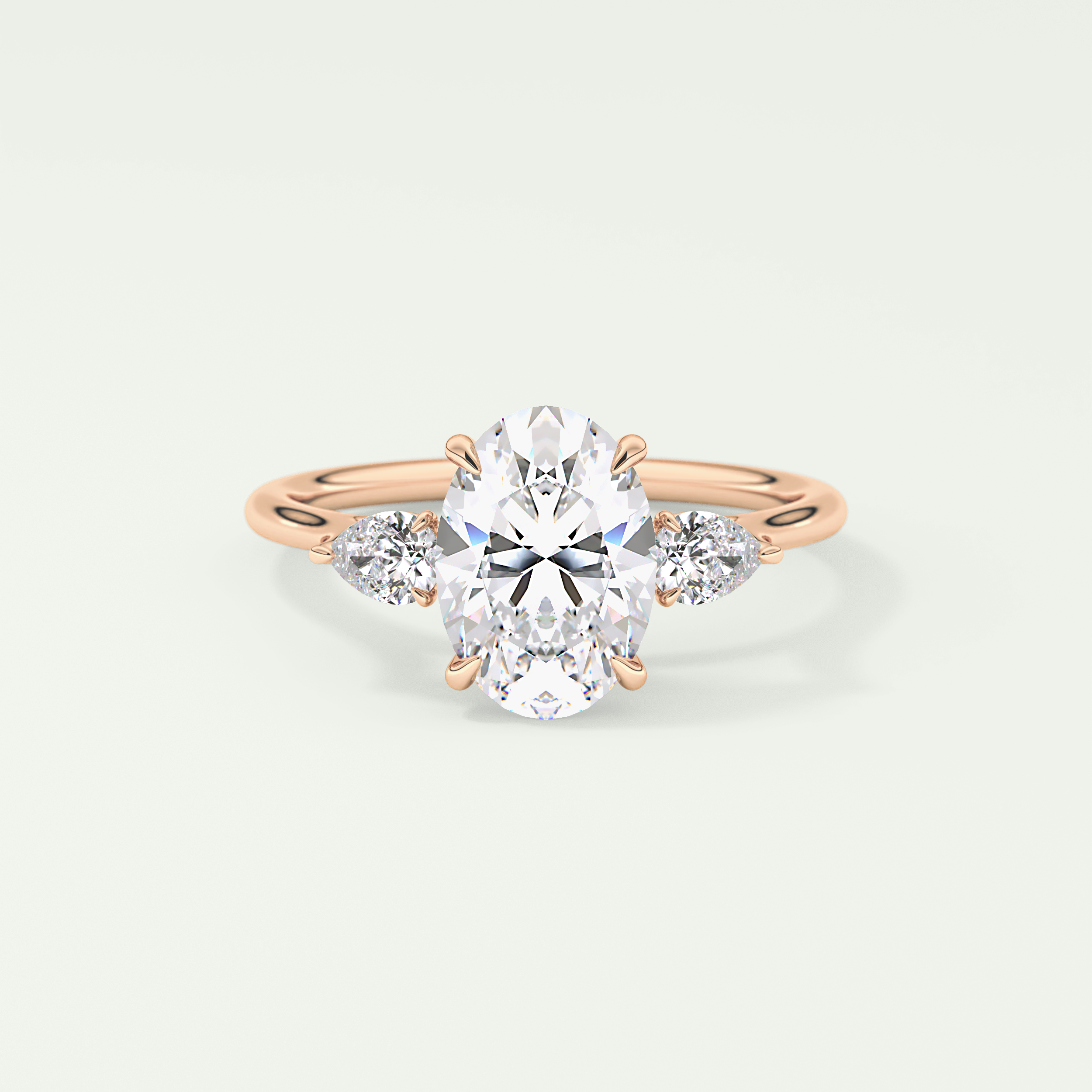 2.0 CT Oval Cut Three Stone Lab-Grown Diamond Engagement Ring 7