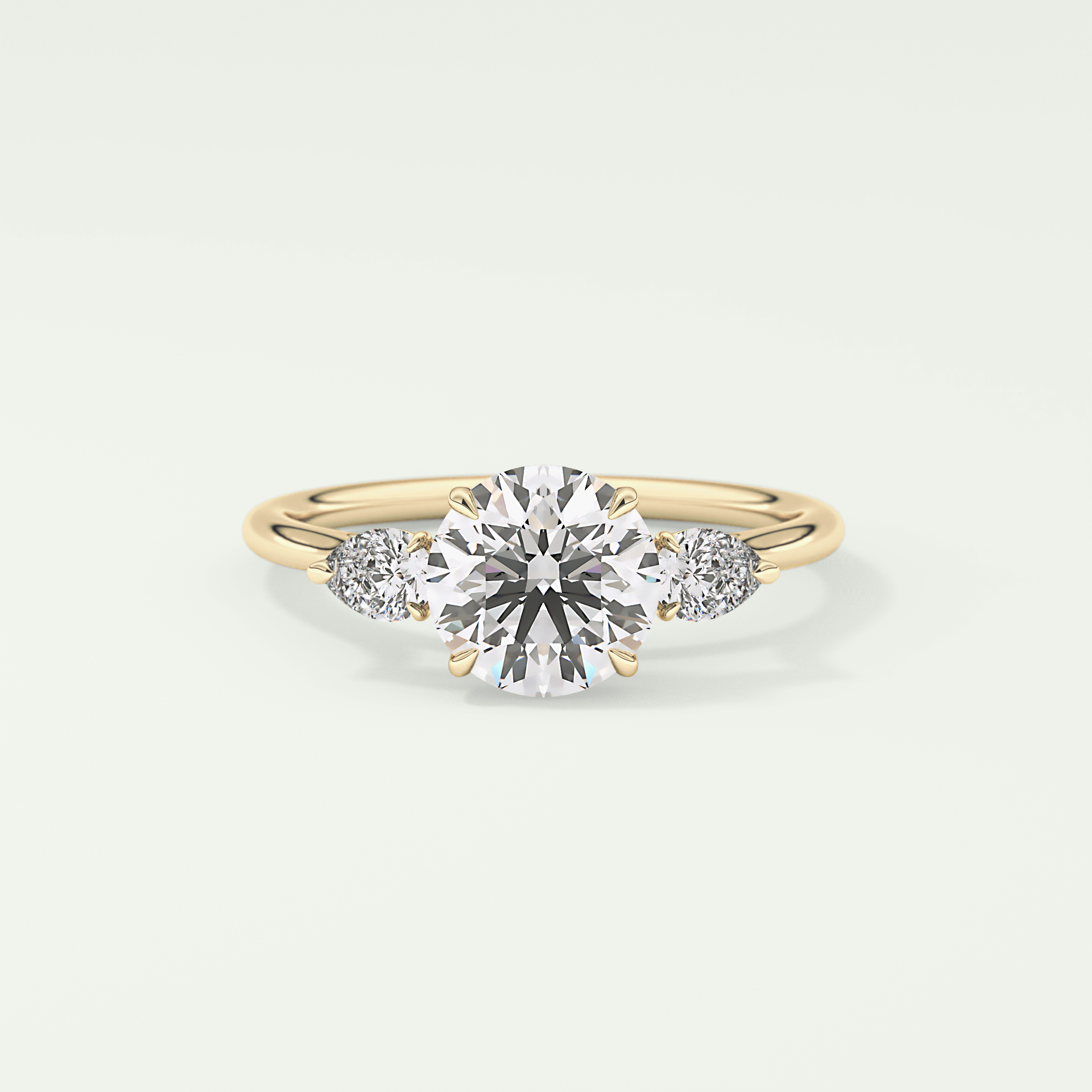 1.5 CT Round Cut Three Stone Lab Grown Diamond Engagement Ring