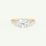 1.5 CT Round Cut Three Stone Moissanite Engagement Ring
