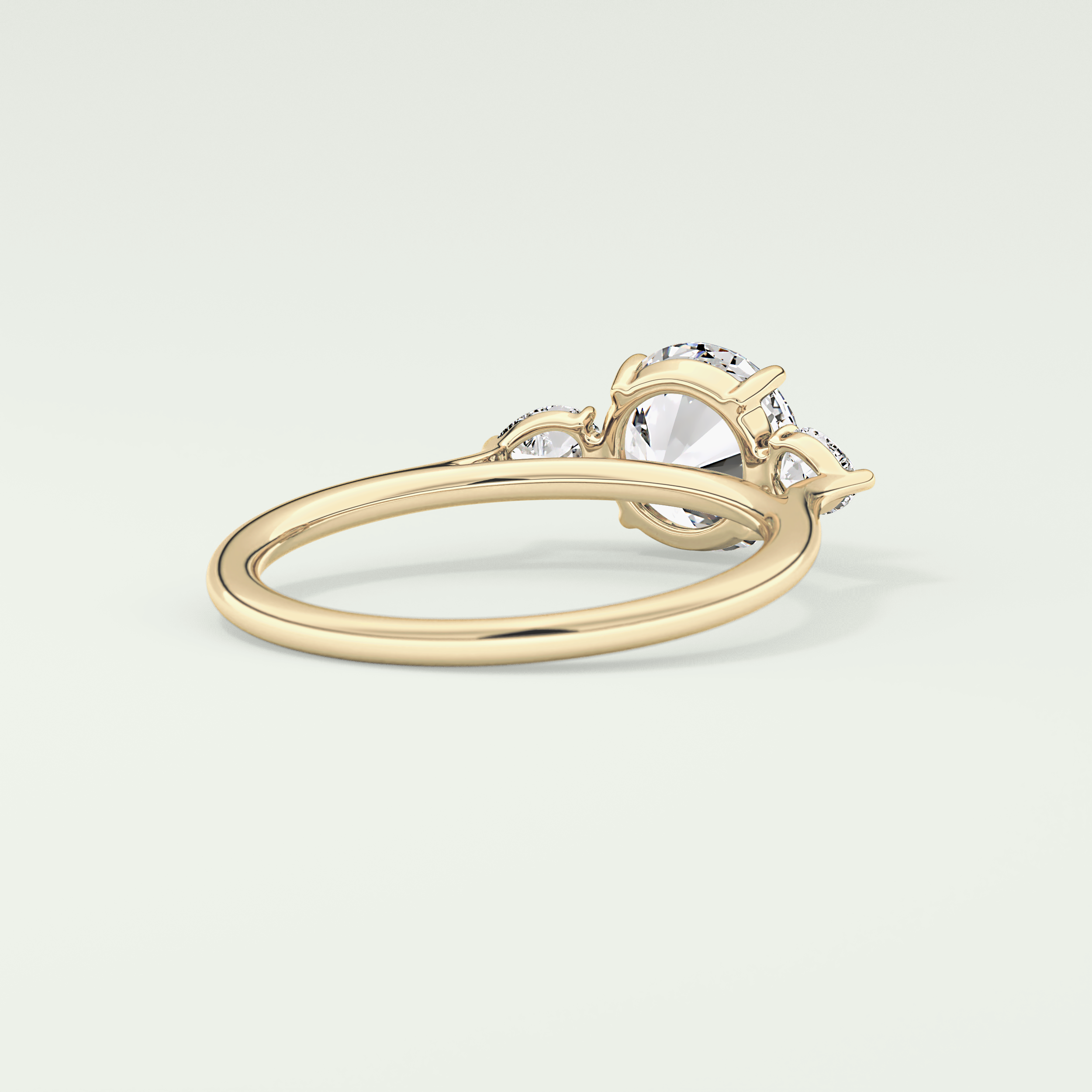 1.5 CT Round Cut Three Stone Lab Grown Diamond Engagement Ring