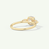 1.5 CT Round Cut Three Stone Moissanite Engagement Ring