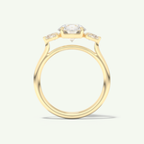1.5 CT Round Cut Three Stone Moissanite Engagement Ring