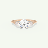 1.5 CT Round Cut Three Stone Moissanite Engagement Ring