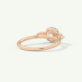 1.5 CT Round Cut Three Stone Moissanite Engagement Ring